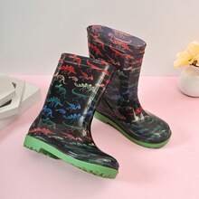 儿童闪亮彩虹中筒靴，可爱时尚雨靴，适合玩耍和约会 - 黑色 - 查看 12