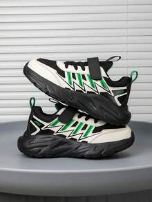 1 Pair Kids Sports Shoes, Boys & Girls, Comfortable Soft Breathable Versatile Lightweight Easy On/Off, Suitable For Indoor/Outdoor, Fashionable Casual Sneakers, New Arrival - Black - View 4