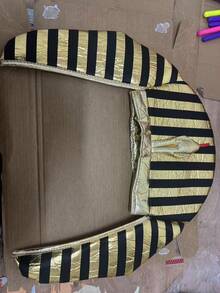 1pc Black & Gold Egyptian Pharaoh Hat With Golden Snake Head Decor, Halloween Party Costume Headpiece, Funny Hat For Photo Shooting, Headwear - Multicolor - View 4