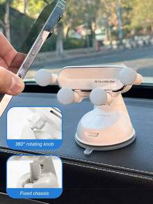 New Car Phone Holder - Dashboard Suction Cup Holder, Gravity Auto Clamping, Shock-Proof Stable, Foldable Design, Cute "Hi, I'm Baby" Text, Universal Fit, Suitable For Navigation, Ideal For Female Drivers - Upgraded Version - View 3