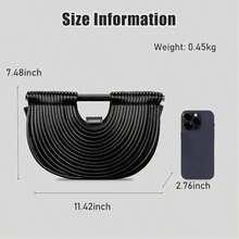 Noodle-Shaped Handbag For Women, Dumpling Style Crossbody Shoulder Bag , Gifts For Women - màu đen - Xem 7