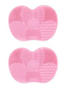 1 pieza Alfombrilla de silicona para limpiar brochas de maquillaje, soporte de secado con ventosa portátil para brochas, esponjas y borlas de maquillaje - Multicolor - Ver 34