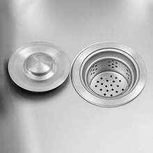 Einzelbecken-Küchenspüle, Edelstahl-Küchenspüle, Multifunktionswaschbecken mit Armatur, freistehende Spüle, für Garagen im Innen- und Außenbereich, Gartengrill (Kaltwasseranschluss) - Silber - Übersicht 11