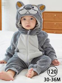 1Pc Baby Cartoon Animal Design Long-Sleeved Zippered Cute And Comfortable Product,Unisex Baby Supplies,Suitable For Everyday Festival Gift - Multicolor - View 34