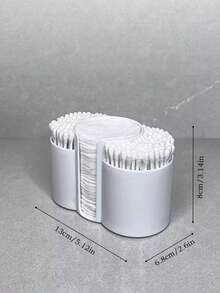 3-In-1 Q-Tip Holder For Bathroom – Premium Vanity Organizer Canister With Dustproof Lid For Swabs, Balls And Pads, Countertop Storage Container - Multicolor - View 4