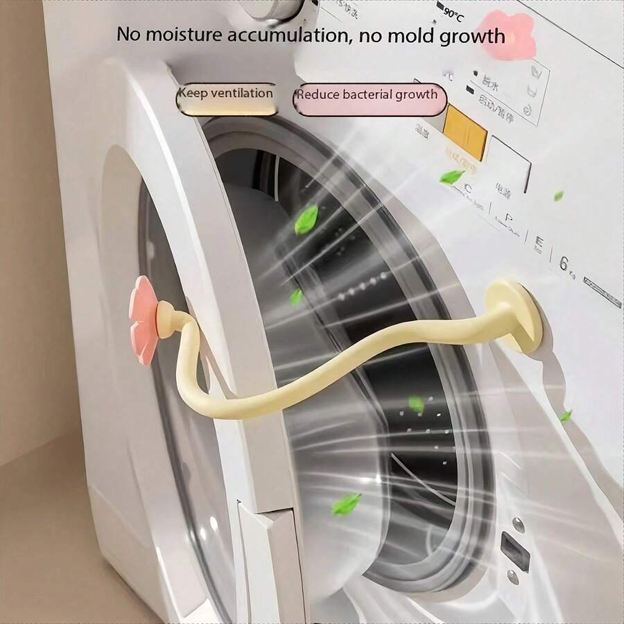 1pc Washing Machine Flower Vent Clip, Home Tumble Dryer Ventilation Bracket, Magnetic Detachable Support Rack, Can Be Used As Door Stop, Decor, Machine Door Fixing