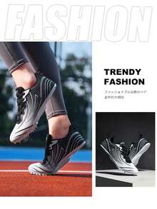 26 đôi giày thể thao nam, giày điền kinh nam, giày đinh tán buộc dây cổ thấp màu đen trắng thời trang, độ bám tốt trên sân, đinh tán có thể tháo rời, phù hợp cho thi đấu và thể thao, sức mạnh bùng nổ, cảm giác tốc độ ổn định, giày đinh tán unisex phù hợp cho chạy nước rút, chạy cự ly trung bình/dài, nhảy ba bước và nhiều hơn nữa. - màu đen - Xem 12