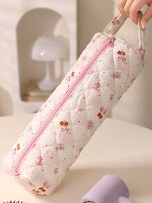 1Pc Floral Bowknot Quilted Hair Dryer Storage Bag, Leopard-Print Hair Curler Storage Bag, Travel Portable Hair Tool Bag Travel Case Travel Carrying Organizer Bag For Crimping Hair Tools(Curling Iron, Hair Dryer), Hair Clips, Hair Straightener, Handbag Dust-Proof Large Capacity Electric Curling Wand Straight Plate Clip Protective Cover Hair Dryer Storage Bag For Home, Gym, Vacation & Business Trip - 彩色 - 查看 8