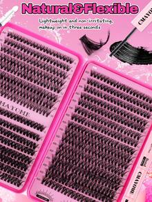 Bộ dụng cụ nối mi tự làm 640 sợi kèm keo dán mi, cọ và nhíp, mi giả D Curl 8-16mm, dày và nhẹ, dễ dàng gắn mi, giúp mắt trông to hơn một cách tự nhiên, phù hợp cho trang điểm hàng ngày, cosplay, lễ hội và du lịch. Mi giả (10D+20D/30D+40D+50D) - Màu Hoa hồng đỏ - Xem 8