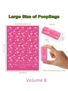 180 Bags/12 Rolls Thick Plastic Pet Dog Waste Pickup Kit, New Cute Strawberry Pattern, Outdoor Dog Walking And Potty Bagging Set, Dog Poop And Trash Bag Collection (Pettailbliss), Home Decor, Party & Christmas Storage - Multicolor - View 16