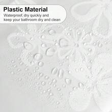 Shower Curtain, 72 X 72 Water Repellent Premium Bathroom Shower Curtain With 3 Magnetic Weights For Shower Stall, Bathtubs (White Flowers-2) - 白花-2白花-2 - 查看 6
