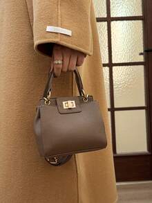 Fashionable Commuter Bag, Luxury Women's Handbag, Exquisite Shoulder & Top Handle Multi-Function Work Bag - Brown - View 3