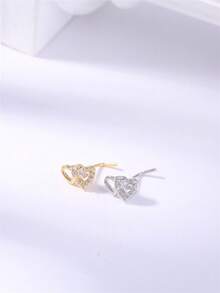 一套双心形L形鼻钉，配闪亮L形针骨鼻钉 - 金色 - 查看 2