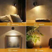 Bedroom Lamp With Wireless Control, Rechargeable LED Reading Wall Sconce, Bedside Lamp. - White - View 2