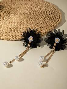 imoli 1 Paar Boho-Stil einfarbige Quasten Blumen Ohrringe, eleganter Luxus-Schmuck, perfektes Geschenk für Frauen im Strandurlaub - Verschiedenfarbig - Übersicht 6