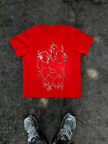 1Pcs Anti Social Club Barbed Wire Print Men's T Shirt Streetwear Graphic 100% Cotton TShirt Men's Summer Casual Tee Gift For Men - Đỏ - Xem 5