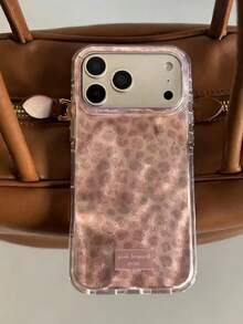 Cheetah,Leopard Print Elegant Pink Leopard Print 17/13/14/12/11 Pro Max Phone Case, Creative Personalized Protective Cover Compatible With Apple 15/16 Pro - Multicolor - View 3