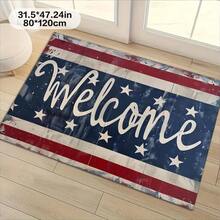 1PC Holiday Independence Day Gifts: Blue, White, And Red Striped Star Shaped Home Decor Carpet Mats, Entrance Mats, Door Mats, Soft Kitchen Mats, Bedside Carpets, Laundry Room Carpets, Machines - 1PC - Xem 8