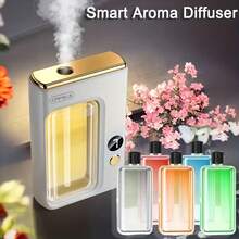 CAFELE Automatic Fragrance Machine, Wall Mount Standing Auto Air Freshener, Portable Aroma Diffuser, For Home, Hotel Lobby, Meeting Room, Multipurpose Hall, SPA Gym Club, Home Fragrance, Office Scenting, Modern Diffuser, Sleek Design, USB Powered(White) - Aromatherapy Diffuser + 5 Bottles (Hill's+Only True Me + Shangri-la +Gardenia + Encounter) - View 2