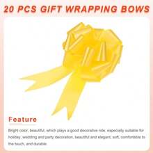 20pcs 6 Inch Large Pull Bow Big Gift Wrapping Bows Ribbon Yellow For Wedding Car Baskets Presents Christmas Bow Drr - Yellow - View 4