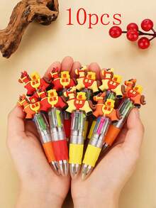 10 chiếc bút bi hình ngựa bập bênh mừng Tết Nguyên Đán 2026, bút màu trung tính, quà tặng văn phòng phẩm nhỏ dịp năm mới, bút ký tên cho học sinh khi thi, bút bi mini 4 màu dễ thương kiểu hoạt hình. - A - Xem 9