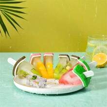 4-Cavity Silicone Ice Cream Mold Tray, DIY Ice Cream Mold, Creative Ice Cube Tray Mold, Summer Kitchen Tool, Kitchen Supplies, Home Kitchen Accessories, Ice Cube Tray, Ice Blocks, Sponge Ice Cube Mold - Multicolor - View 2