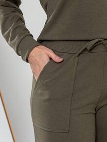 Sweatshirt And Pants Set (C3028) - Army Green - View 6