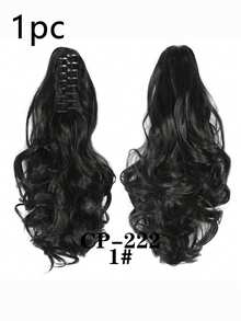 15 Inch Synthetic Clip-In Curly Wavy Ponytail Hair Extensions, Brown And Blonde Tones Thickening Hair Pieces, Suitable For Daily Wear And Party To Increase Hair Volume - Multicolor - View 8