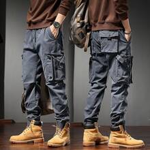 -Border American High Street Fashion Workwear Casual Pants Men, Straight-Leg Functional Outdoor Tactical Jogger Pants - 卡其 - 查看 9