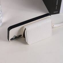 1件装优雅奢华挂绳拉链卡包钱包式PU皮革手机壳,兼容三星Galaxy S25 Edge、S24、S23、S22、S21、S20 FE、Note 20 Ultra、A17、A16、A15、A07、A52、A53、A54、A25 5G、10、9 Pro XL、8、7、6、9a、8a、Note 15 Pro、14、13 4G、Poco C75,多功能保护套 - 白色 - 查看 3