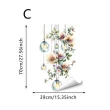 1/5pcs 2D Hanging Flower Window Stickers, Reusable Static Cling Window Film, Bohemian Style Floral Home Decor For Living Room Bedroom - Floral Window Stickers - View 15