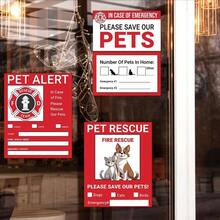 Pack 9 Pcs Pet Rescue Emergency Sticker Vehicles Trucks Indoor Outdoor Window Warning Signs Bumper Stickers Removable Waterproof Vinyl Decals Car Exterior Accessories - Chó A114 - Xem 4