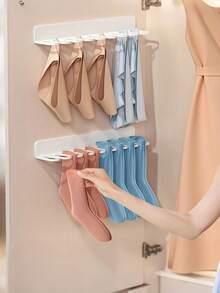 1PC Closet Storage Rack For Underwear, Underpants And Socks. Wall-Mounted Bra Hanger And Clothing Rack For Storage. Storage Box And Shelf Organizer. Multi-Functional Wall-Mounted Storage Rack. Suitable For Use In Wardrobes, Kitchens And Bathrooms. - White - View 7