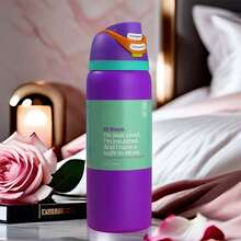 0waIaa Violet Aquarius Bottle, With A Capacity Of 32 Oz (945 Ml), Can Retain Heat For Up To 24 H. It Can Keep Both Hot And Cold Beverages Warm, Suitable For Brewing Coffee And Making Iced Drinks. The Design Is Exquisite And It Is Suitable For Use In Various Occasions Valentine's Day. - 紫色 - 查看 4