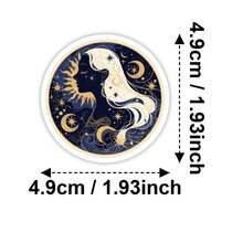 50张星空月亮主题贴纸，色彩鲜艳的宇宙太阳和星系主题防水乙烯基贴纸，适用于水瓶、笔记本电脑、日记本、滑板、手机壳等，是太空爱好者、梦想家和创意人士个性化日常用品、装饰计划本、笔记本和DIY手工项目的理想之选。星空艺术贴纸适合成人、青少年以及所有热爱宇宙、星空和梦幻设计的人。经久耐用，易于粘贴，室内外均可使用。趣味贴纸，可用于Kindle、剪贴簿、笔记本电脑等。 - A - 查看 2