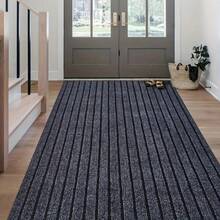Anti-Slip Kitchen Floor Mat, Absorbent Oil-Proof Striped Carpet, Easy To Clean - Grey - View 9
