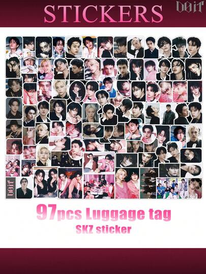 97 piezas de pegatinas estéticas adecuadas para cuadernos, estilo K-Pop SKZ, BANGCHAN, CHANGBIN, SEUNG/MIN, LEEKNOW, FE/LIX, I.N, diarios, portátiles, parachoques, monopatines, botellas de agua, computadoras, teléfonos móviles, dibujos animados, cascos de , pegatinas y decoraciones para automóviles. Suministros para scrapbooking, papelería, pegatinas divertidas