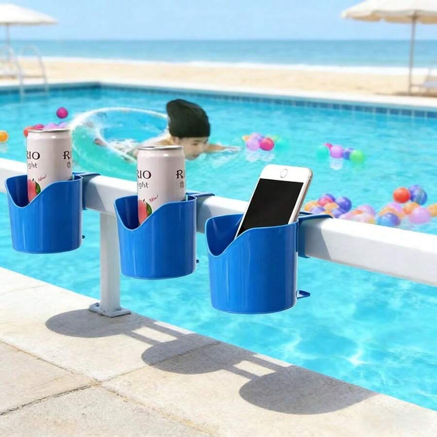 1/2pcs Swimming Pool Storage Rack, Pool Drink/Beer Cup Holder, Soap Dispenser, Gardening Tools And Pool Accessories, Pool Float, Pool Supplies, Pool Management Holiday Essentials, Swimming Gear, Swimming Necessities (Recommend Purchasing Multiple Items For Better User Experience.) - Multicolor - View 1