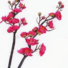 1支/3支/5支/10支装 59厘米人造丝樱花枝条带叶，散装，花瓶填充物，DIY花卉墙面装饰，适用于客厅、卧室、婚礼、派对、办公桌、秋冬季 - 玫紅色 - 查看 6