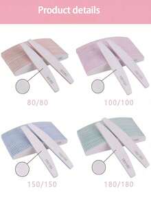 Bộ 5 dũa móng tay chuyên nghiệp hình lưỡi liềm, giấy nhám móng tay độ nhám 80/100/150/180 (ngẫu nhiên), dụng cụ loại bỏ chai sần, khối đánh bóng, dụng cụ cắt tỉa móng tay. - Nhiều màu - Xem 8