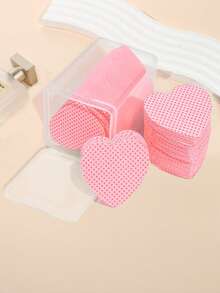 200/400/600片装心形化妆棉，卸甲湿巾，睫毛胶瓶口清洁巾，美甲工具配件 - 多色 - 查看 6