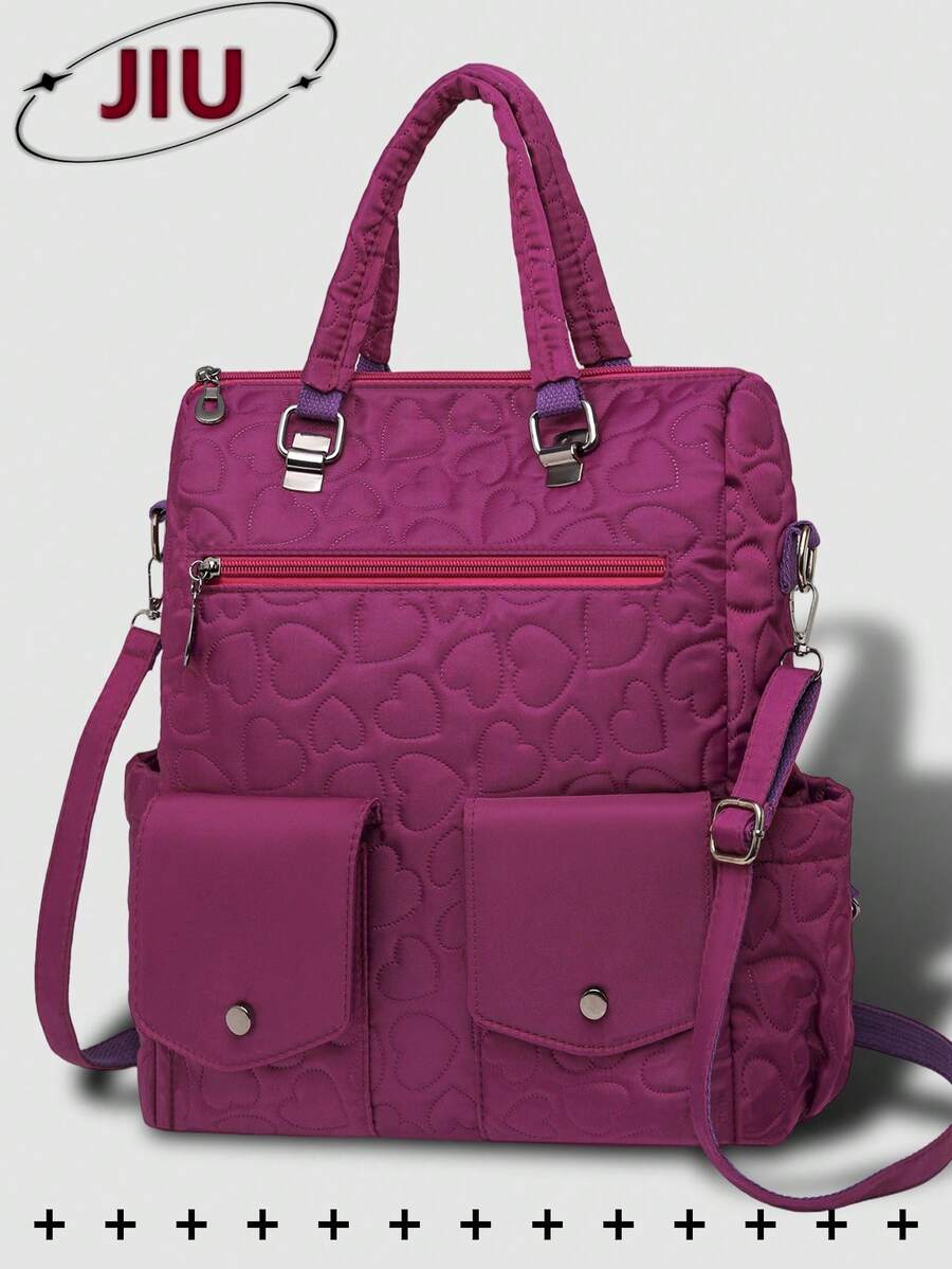 Diebstahlsicherer Vintage gesteppter Nylon Damen Rucksack; Multifunktionale Mode Alltagstasche; Mehrfach-Taschen leichte Reisetasche; Große Kapazität minimalistische Schultasche; Praktischer Rucksack, geeignet für Studenten, Krankenschwestern, Lehrer, Geschäftsleute, Reisen, Geschäftsreisen, tägliches Pendeln, Einkaufen, Büro, Dating, Wandern, Training, Arbeit, Geburtstagsgeschenke, Feiertagsgeschenke,