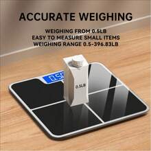 belibuy Weight Scale Electronic Scale, 396 Pound Digital Bathroom Scale, High-Precision Weight Scale With LCD High-Definition Display And Temperature Display (Switchable Between KG And Scale), Ultra Wide Platform, High-Precision Electronic Weighing - Black - View 6