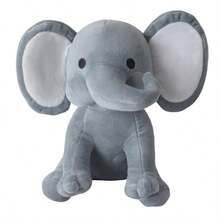 25cm/9.84in Soft Elephant Plush Stuffed Animal - Cute Fluffy Colorful Plush Toy (Multiple Colors: Pink/Blue/Purple/Rainbow) - Light Grey - View 10