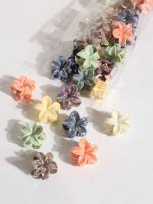 50/30/20pcs Fashionable Versatile Colorful Floral Hair Clips, Minimalist Cute Bangs Side Clips, Suitable For Driving, Parties, Vacations, Outings, School, Great Gift For Girls And Best Friends Summer Hair Accessories Beach Claw Clips Vacay Flower Clips Summer Beach Hair Claw,Holiday,Travel,Festival,Party - Multicolor - View 2
