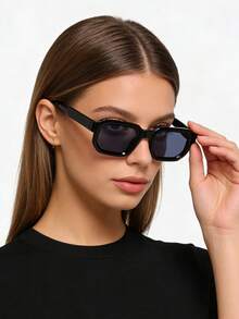 Square Small Frame Fashion Glasses, Retro Minimalist Elegant Style Unisex, Suitable For Tropical Beach Vacation, Holiday Gift, Outdoor Activities, Golf, Street Photography, Beach Toys, Summer Beach Vacation, Outdoor, Travel - hộp trong suốt - Xem 5