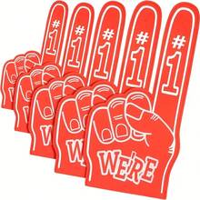 17.5 Inch Oversized Foam Finger With "We're Number 1" Design, Cheer Prop Ideal For Sports Events, Competitions, School And Stadium Cheering Performances. Colorful Sports Fan Accessory Expressing "It's Goin' Down" Spirit, Suitable For Games, Sports Events, Competitions, Party Favors, Perfect Photo Prop And Cheering Gear! - A - View 10