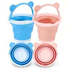 Foldable Beach Bucket Toy, Fun Beach Bucket, Creative Sand Tools - Ideal For Beach Play And Travel, Perfect Summer Or Birthday Gift - Multicolor - View 2
