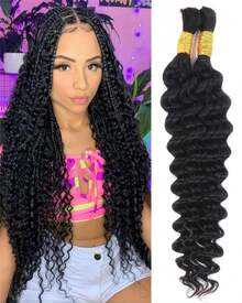 Cabello Humano Rizado Profundo para Trenzas Boho, 2 Paquetes de 35cm (14 Pulgadas), 100g  Extensiones de Cabello Humano Ondulado Natural Negro 1B para Mujeres - #27 Rubio miel - Ver 7