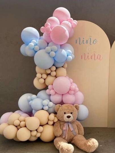 95pcs White Blush Pink Blue Balloon Garland Arch Kit Baby Shower Boy Girl Birthday Party Decoration Wedding Christening First Communion Gender Reveal